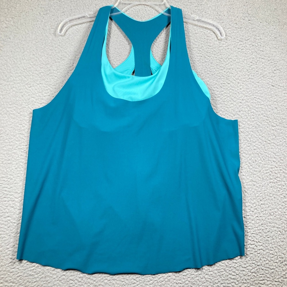 Athleta Ultimate 2-in-1 Support Top Women XL Teal D-DD Racerback 988418-02